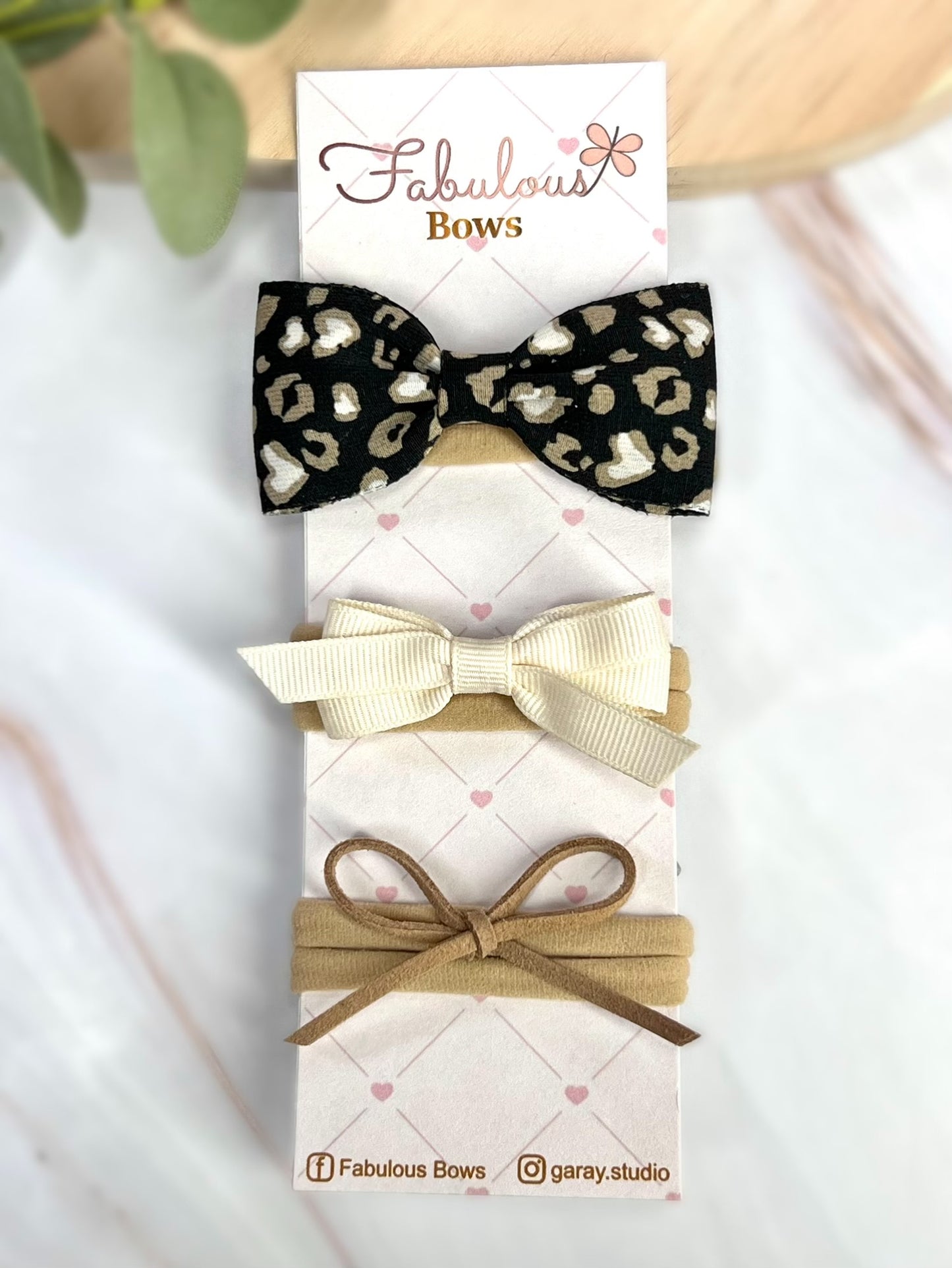 Wild & Elegant Baby Headband Set – Leopard Prints and Timeless Ribbons (3-Pack) Baby Headband