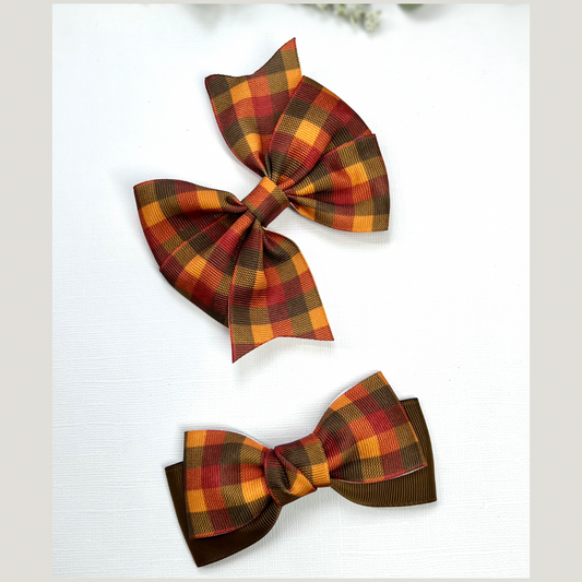 Fall Collection Hair Clips Bow Sets.
