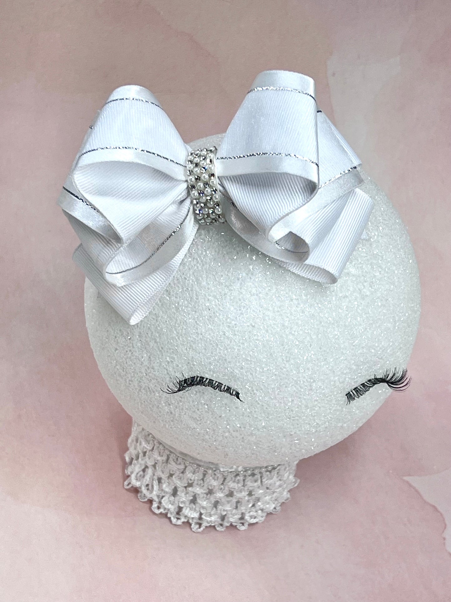 Classic White Satin and Organza Double Hair Clips Bow for Little Girls – Wedding Hair Clips - Perfect for Weddings and Special Events.