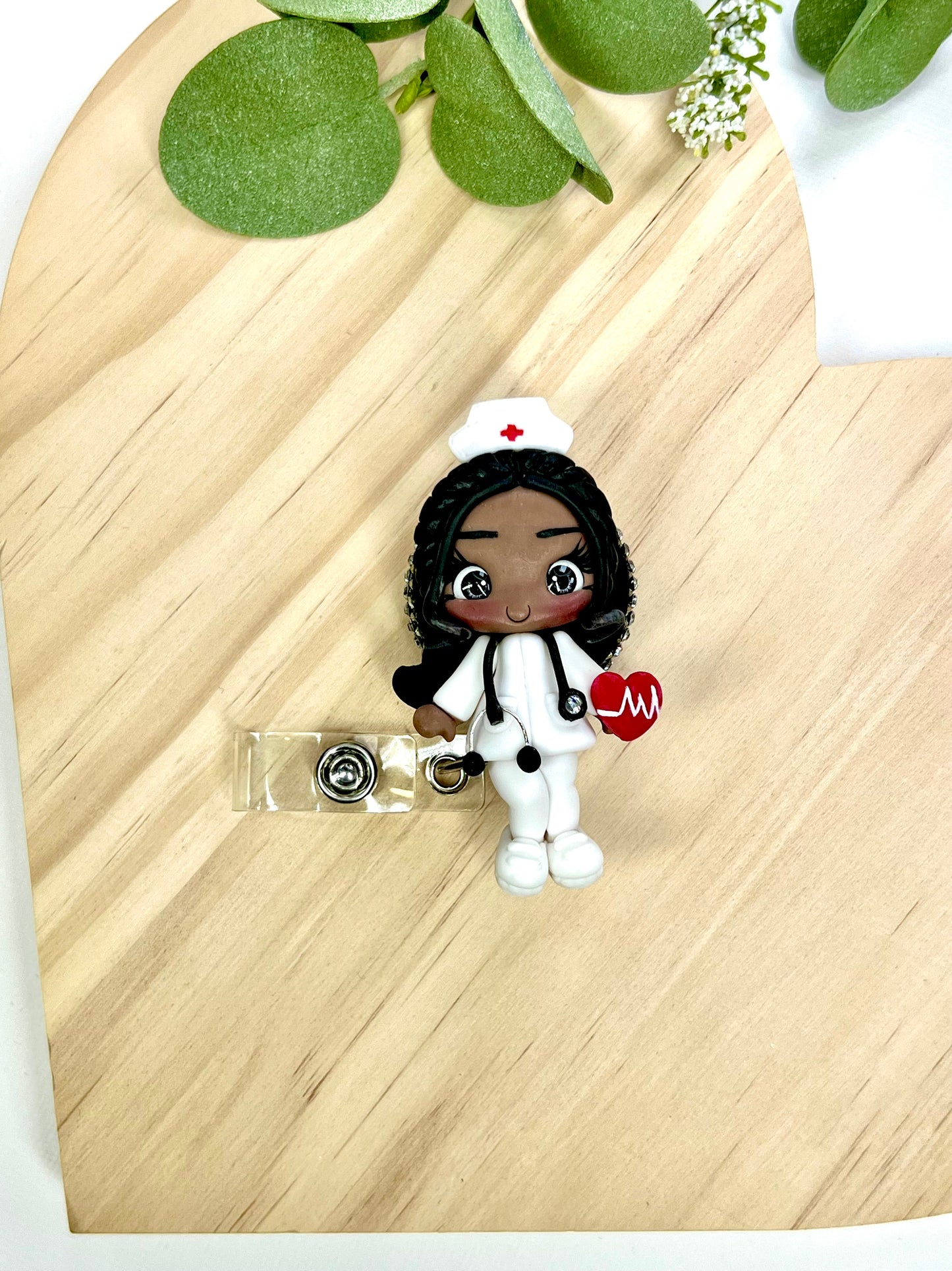 ✨ Badge Reels Decorated, add a touch of charm to your workday with these handmade clay badge reels! Perfect for healthcare heroes, teachers, or anyone who wants to showcase their personality while staying professional. 💕🎨 #HandmadeWithLove #BadgeReels