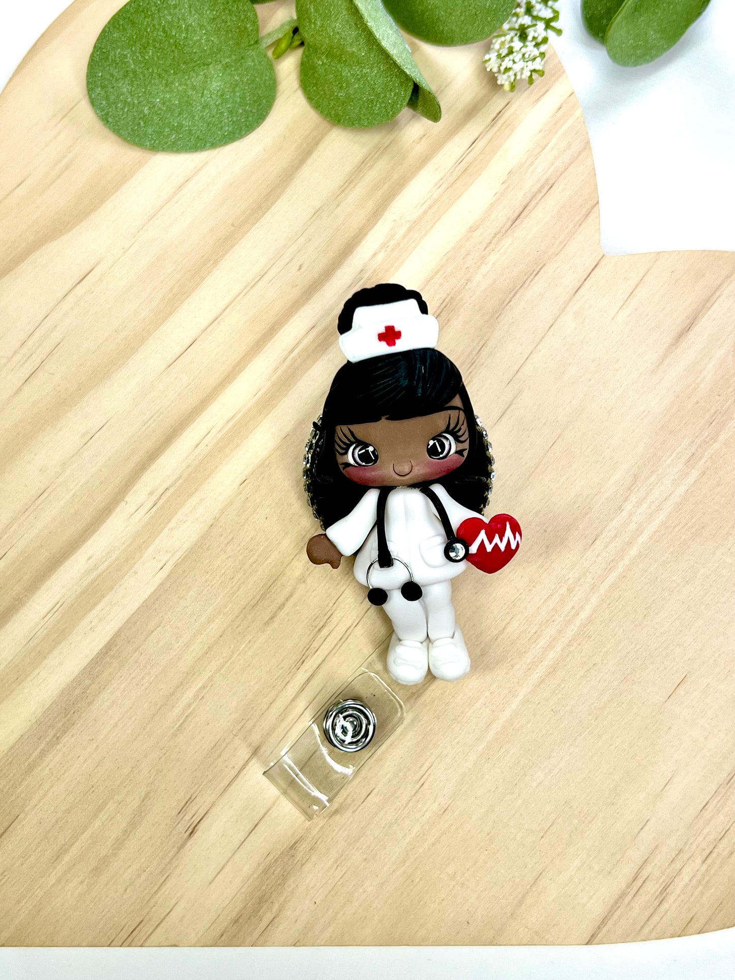 ✨ Badge Reels Decorated, add a touch of charm to your workday with these handmade clay badge reels! Perfect for healthcare heroes, teachers, or anyone who wants to showcase their personality while staying professional. 💕🎨 #HandmadeWithLove #BadgeReels