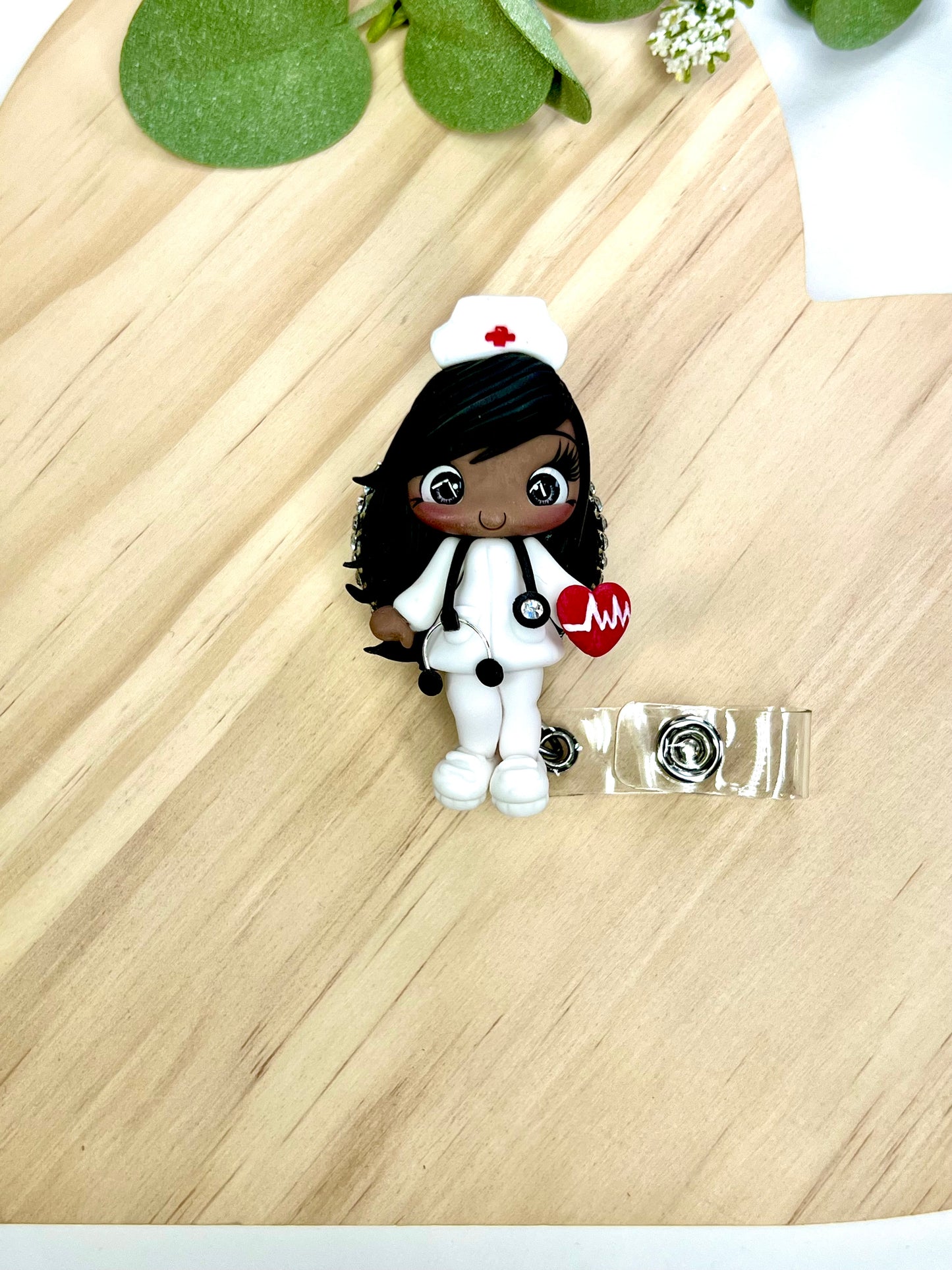 ✨ Badge Reels Decorated, add a touch of charm to your workday with these handmade clay badge reels! Perfect for healthcare heroes, teachers, or anyone who wants to showcase their personality while staying professional. 💕🎨 #HandmadeWithLove #BadgeReels