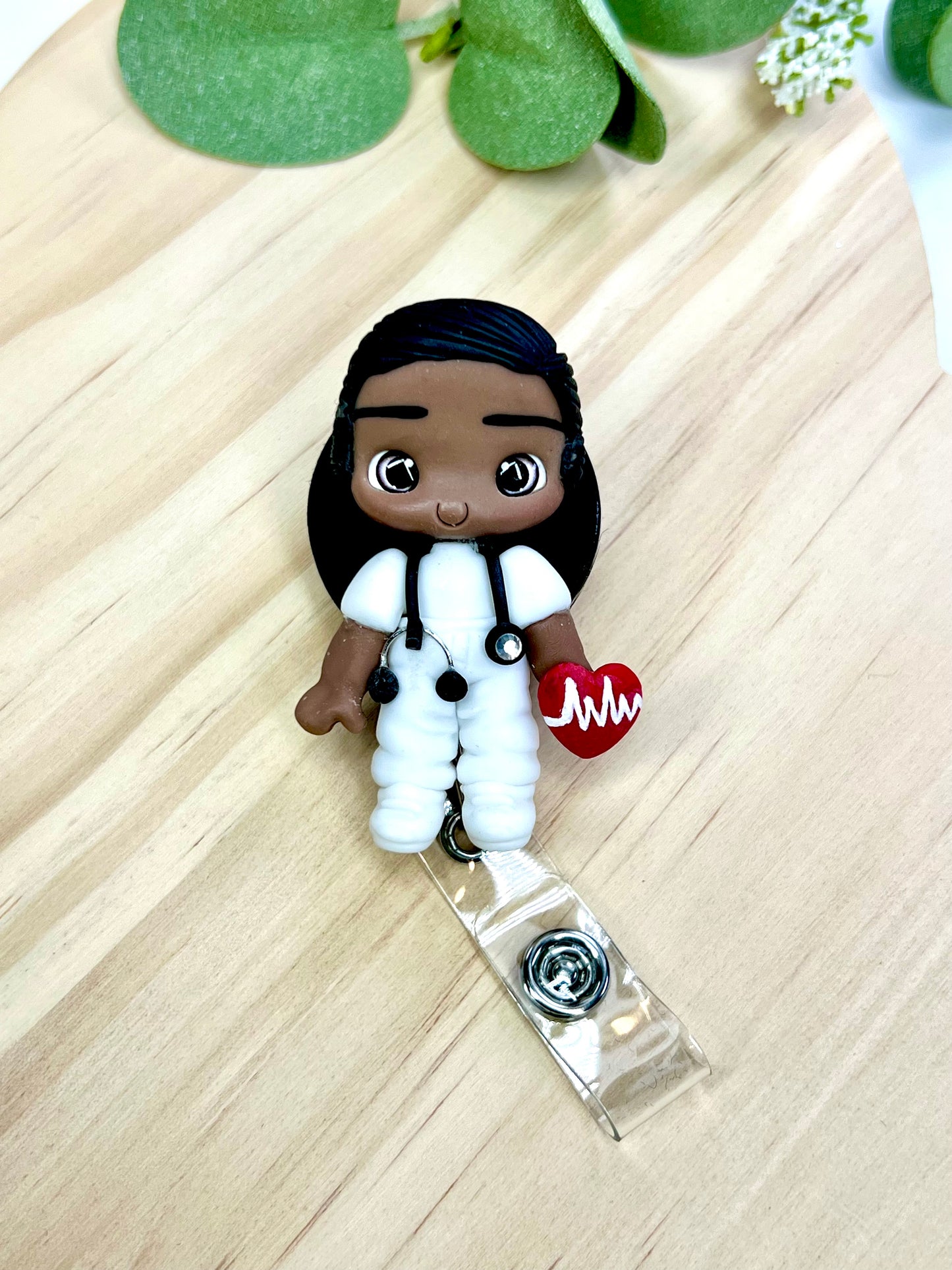 ✨ Badge Reels Decorated, add a touch of charm to your workday with these handmade clay badge reels! Perfect for healthcare heroes, teachers, or anyone who wants to showcase their personality while staying professional. 💕🎨 #HandmadeWithLove #BadgeReels