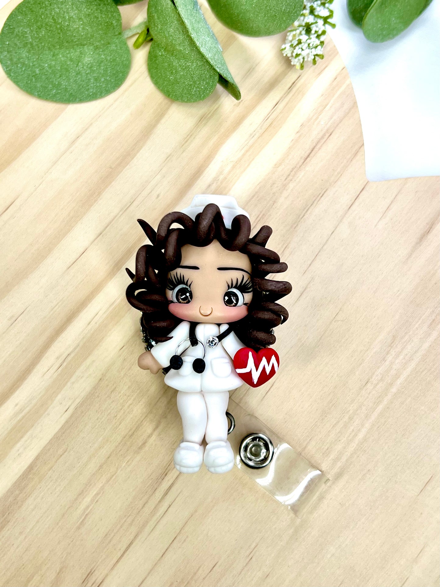 ✨ Badge Reels Decorated, add a touch of charm to your workday with these handmade clay badge reels! Perfect for healthcare heroes, teachers, or anyone who wants to showcase their personality while staying professional. 💕🎨 #HandmadeWithLove #BadgeReels