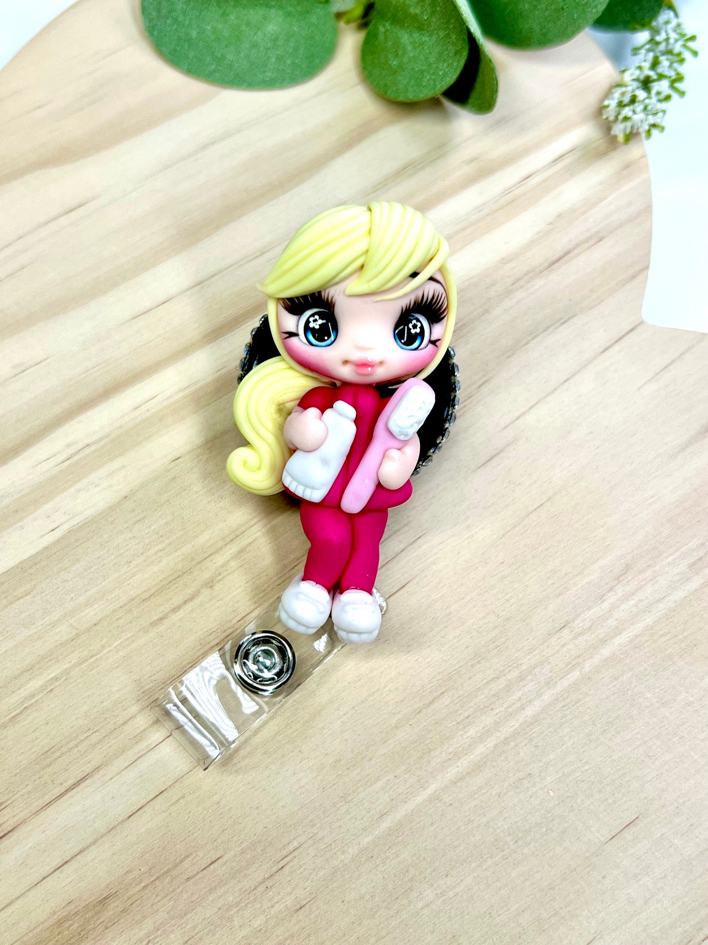 ✨ Badge Reels Decorated, add a touch of charm to your workday with these handmade clay badge reels! Perfect for healthcare heroes, teachers, or anyone who wants to showcase their personality while staying professional. 💕🎨 #HandmadeWithLove #BadgeReels