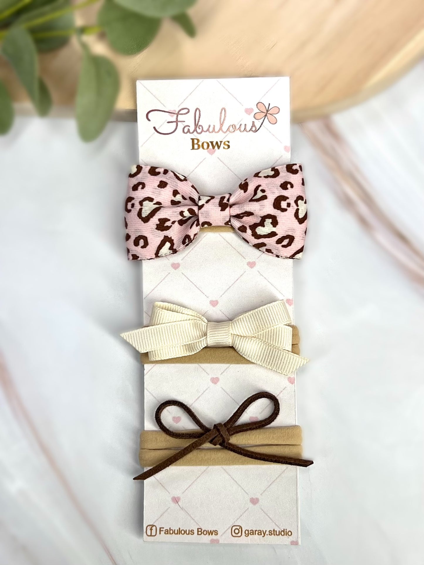 Wild & Elegant Baby Headband Set – Leopard Prints and Timeless Ribbons (3-Pack) Baby Headband