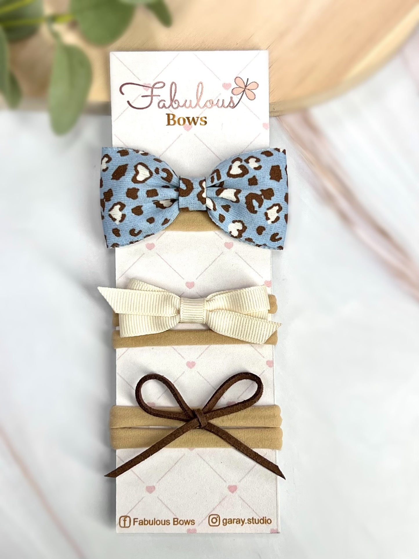 Wild & Elegant Baby Headband Set – Leopard Prints and Timeless Ribbons (3-Pack) Baby Headband
