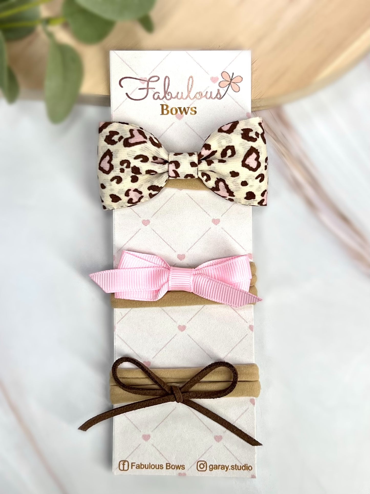Wild & Elegant Baby Headband Set – Leopard Prints and Timeless Ribbons (3-Pack) Baby Headband