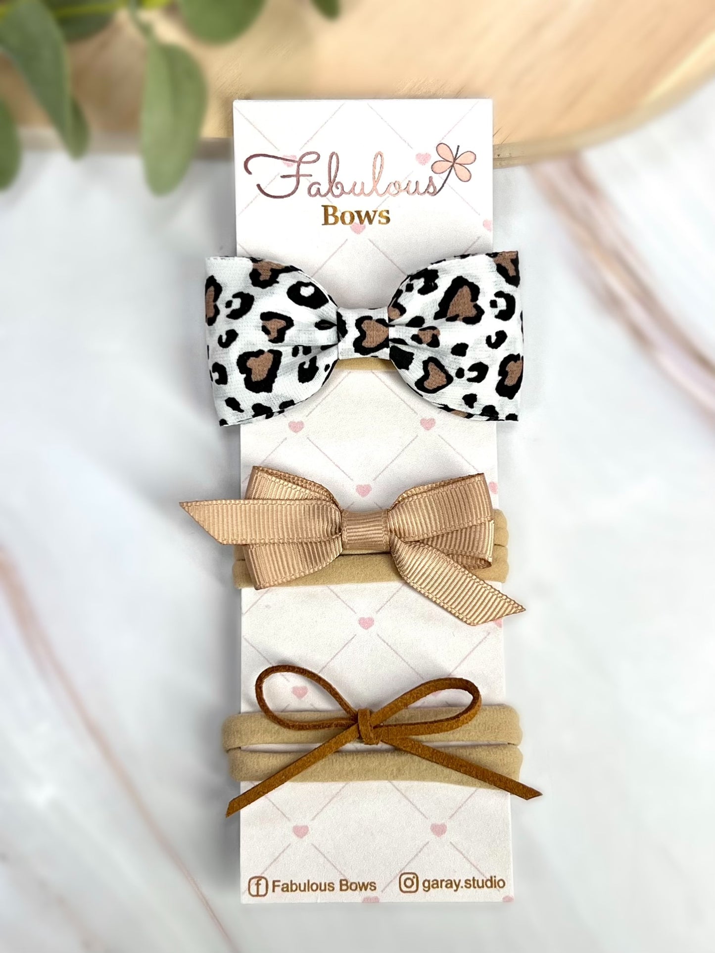 Wild & Elegant Baby Headband Set – Leopard Prints and Timeless Ribbons (3-Pack) Baby Headband